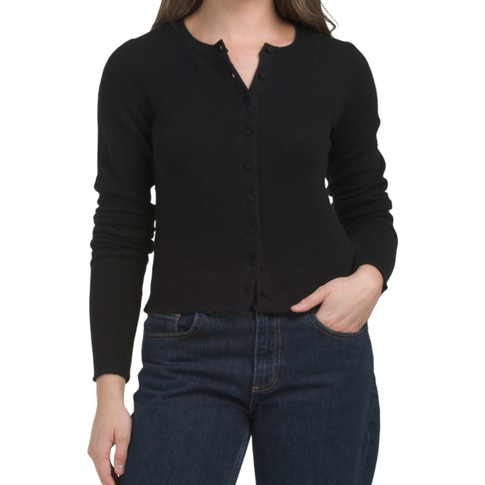 Re/done black cashmere Button-Up Cardigan